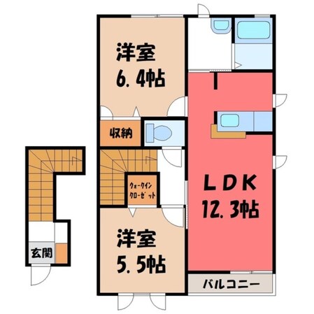 シャルマンＡの物件間取画像